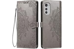 HONLEN Custodia per Motorola Moto e32 / Moto e32s Cover, (6.5" Inches) Premium PU Pelle Wallet Magnetica Flip Case con Stampata Mandala, 3 Slot Schede, Stand Cover