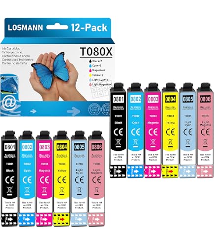 4x Kraft Office Supplies cartucce d'inchiostro compatibile per Epson RX620 R210 R220 R310 R200 R300 R340 RX600 RX640 RX300 R320 RX500 sostituisce T0481 BK