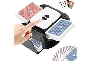 BEE&FLOWER Kartenmischmaschine 2600mAh Wiederaufladbare Automatische Kartenmischmaschine mit Auto-Stop | Auto/Manuell Modi Leise Für 1–2 Kartendecks Kompatibel mit Poker, Blackjack, Beliebte Kartenspiele