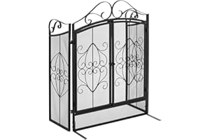 hillvert Hi-FIS-001 - Rejilla de protección para chimenea sin agujeros, 150 x 83 cm, de acero, resistente