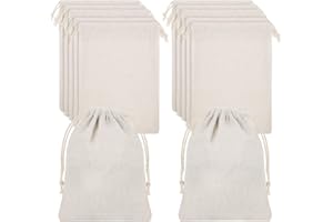 FYGUARD 24 Stück Stoffsäckchen, 13x18 cm Stoffbeutel Klein Stoffsäckchen mit Zugband Leinensäckchen Adventskalender Säckchen zum Befüllen Geschenksäckchen für DIY Weihnachten Geburtstag Basteln Hochzeit