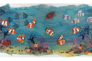 ARTFELT BY ANDREA COLEMAN Artfelt Coral Reef with Clownfish Felt Making Picture kit- a Carefully Designed Felt Making kit to Make a Lovely Under The sea Picture