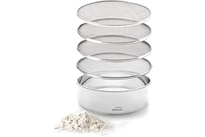 Lacor - 68340 - Tamiz intercambiable, Cedazo de Cocina, 4 mallas intercambiables, Tamizar harina, azúcar, cacao, Acero Inoxidable, Diámetro 20cm