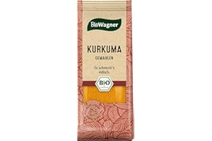 ‎BIOWAGNER BioWagner - Bio Kurkuma gemahlen | intensiv gelbe Farbe für Currys und asiatische Gerichte | naturbelassene Bio-Zutaten | recyclebare Verpackung | 40 g