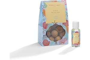 Hassett Green London - Endless Ocean - Scented Wooden Balls Pack of 12 plus 30ml Bottle of Home Fragrance Oil for Refreshing - Alternative to Pot Pourri, Diffusers, Sachets and Drawer Liners