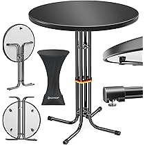 Aiuuee Stehtisch Hussen 4er Set Schwarz - Elastisch Für Bistrotische 80-85cm