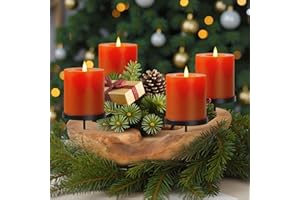 Homecall Adventskranz Modern Kerzenhalter Adventskranz Holz Mit 4 Kerzenpicks Adventsgesteck Schlüsselschale Adventskranz Teelichter Holzschale Ø Ca. 30 cm Teakschale (Ohne Kerzen und Dekorationen)