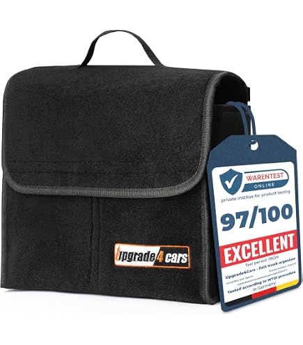 Kofferbakorganizer Set – 2 Stuks – 38x25 Cm – Met Klittenband – Opbergtassen Voor Auto – Voor Flessen, Boodschappen & Gereedschap – Zwart