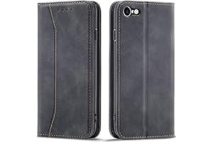 OKZone Kompatibel mit iPhone SE 2020/iPhone 8/iPhone 7 (4,7 Zoll) Hülle, Magnet Leder Tasche Handyhülle, Kartenfächer Schutzhülle, [Premium PU Leder] Flip Klappbare Magnetische Standfunktion (Schwarz)