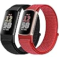 Runostrich Sport Loop Nylon Watch Straps Compatible with Fitbit Charge 6/Charge 5 for Women Men, Adjustable Breathable Replacement Soft Nylon Loop Wristband for Fitbit Charge 6/Fitbit Charge 5