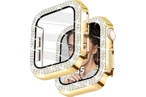 Newlibery Bling Watch Case with HD Screen Protector Women Compatible with Apple Watch 38mm 40mm 41mm 42mm 44mm 45mm 46mm Diamond Protective Face Cover for iWatch Series 1/2/3/4/5/6/7/8/9/10/11/SE