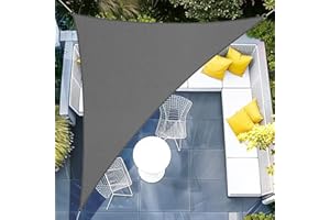 Sunnylaxx 3x3x4.25m Impermeable Toldo Vela de Sombra, Triangular Grafito Toldos Exterior Terraza Protección Rayos UV para Exteriores, Pergola, Jardín,Terrazas