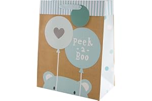 Hallmark Large Multi-Occasion Gift Bag - Blue 'Peek-a-Boo' Bear Design
