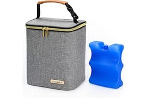 BABEYER Muttermilch-Kühltasche, isolierte Babyflaschentasche mit Eisbeutel für 4 Flaschen bis zu 270 ml, perfekt für Tagespflege, Reisen, stillende Mütter