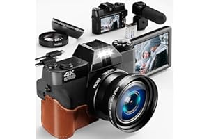 HOJOCOJO 4K Digitalkamera 56MP Fotokamera mit Weitwinkel+Macro Linse, mit WiFi und Manueller Fokus, 18X Digitalzoom, 32G TF Karte 3.0" Kompaktkamera 180° Flip Bildschirm, Vlogging Digitalkamera für Anfänger