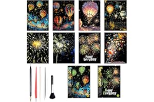 Georgie Porgy Zestaw obrazków do zdrapywania DIY zestawy rękodzielnicze dla dzieci i dorosłych, Magic Rainbow A4, papier do zdrapywania na Boże Narodzenie, prezent urodzinowy, z zestawem narzędzi do