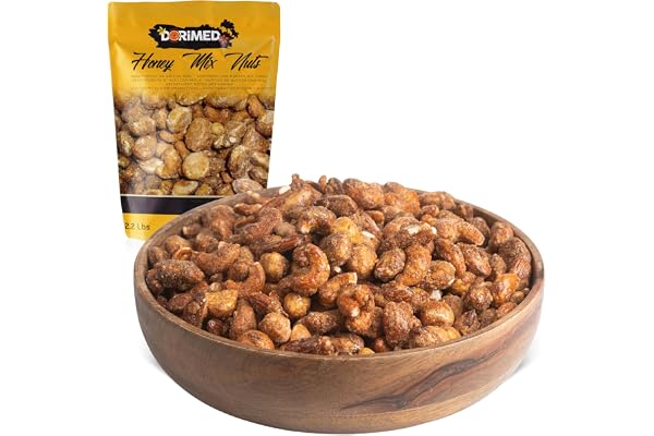 Blandning av nötter, makadamia, pekannötter, cashewnötter, hasselnötter och mandlar, karamelliserad med honung 1 kg