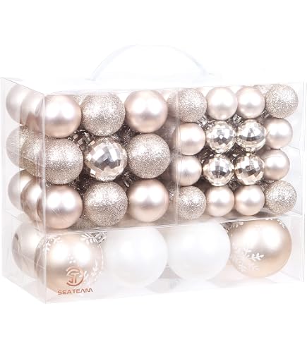 Relaxdays Palline di Natale, in Set da 100, Addobbi Natalizi, Opache, Lucide, Glitterate, ∅ 3,4