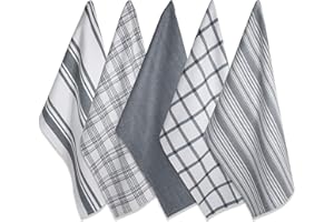 DII Geschirrtuch-Set, gewebt, 45,7 x 71,1 cm, Grau, 5-teilig