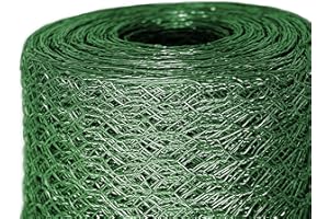 casa pura Grillage en fil de fer zingué - Clôture pour poulailler Jardin - Treillis de bricolage, Grille résistante aux intempéries, épaisseur du fil 0.8 mm (Maille 13mm - (H) 1m x (L) 25m Vert)