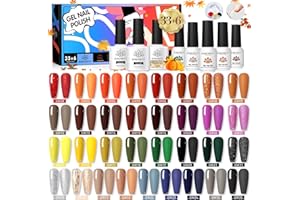 BORN PRETTY Smalto Semipermanente Unghie 39Pz, 33Coloris Smalti Semipermanenti per Unghie con Base e Top Coat/Matt/Diamanti Top Coat, Popolare Carnevale Regalo Nail Art