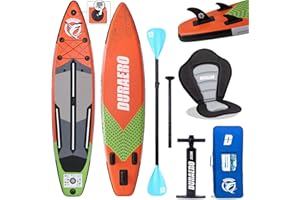 DOEWORKS Tabla Paddle Surf Hinchable, Stand Up Paddle Board Tabla de Surf Premium con Asiento de Kayak, Soporte para cámara, Remo Doble y Juego Completo de Accesorios, 305x76x15cm, hasta 130kg, 330x76x15cm, hasta 150kg