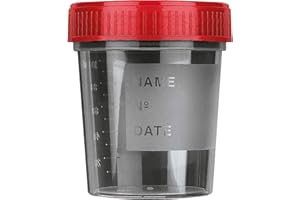 HMKCH 20 x Urinbecher | 120ml mit Schraubdeckel | Urinprobenbecher Urin Probe Becher Mehrzweck Kunststoffbecher (ROT)