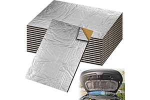 Behogan Lot de 15 panneaux d'isolation en aluminium - 250 x 180 x 5 mm - Auto-adhésifs - Ignifuge - Imperméable - Anti-drone - Isolation phonique et thermique