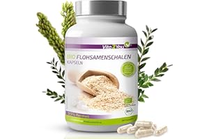 ‎VITA2YOU Vita2You Bio Flohsamenschalen Kapseln - 360 Kapseln - 750mg pro Kapsel - Flohsamen Schalen hochdosiert - Biologischer Anbau - Premium Qualität