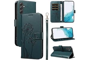 Bravoday Handyhülle für Samsung Galaxy A54 5G Hülle, Premium PU Lederhülle Klappbar Tasche Klapphülle mit Magnet Kartenfach Standfunktion Schutzhülle für Galaxy A54 5G, Dunkelgrün