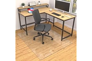LeapYouth 90x120 cm Office Chair Mat for Hard Floors, Clear Computer Chair Mat, Wooden Floor Protectors for Rolling Chairs, Easy Glide Hard Desk Floor Mat for Home Office, BPA Free