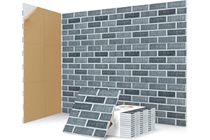 JBER 12 Pack Acoustic Panels Self-Adhesive, Brick Sound Proofing Panels, High Density Acoustic Wall Panels for Recording Studios, Game Room, Home, Office, 30x30x1cm, Lime Black