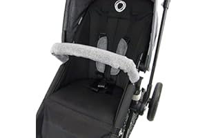 BAMBINIWELT Bügelschutzt Bauchbügelschutz zum Aufziehen kompatibel mit BUGABOO Kinderwagen (hellgrau lang)