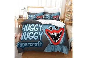 Umbrean Kinder Stitch Wuggy Bettbezug 135x200cm-1 Stück, Huggy Kissenbezug 80x80cm -2 Stück