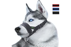 ILEPARK Nylon Soft Dog Muzzle for Dogs Prevent Anti Biting, Barking and Chewing, Adjustable Loop (XXXL, Black)