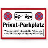 Privatparkplatz-Schild 30x20 Cm – Parkverbot Hinweisschild Aus Kunststoff Für Innen & Außen