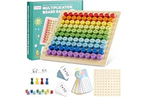StarryTiger Tabelline Montessori, Tavola di Moltiplicazione della Matematica in Legno, Tabella, Gioco Educativo per Bambini dai 3 Anni