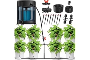 BULAGE Bewässerungssystem, Automatische Bewässerung mit 25-Watt Wasserpumpe und 50-Liter Eimer,Niedrigwassersensor Bewässerungssystem für Garten Balkon Zimmerpflanzen Tröpfchenbewässerung
