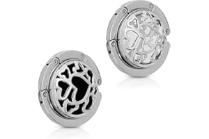 kwmobile 2 x wieszak na torebkę stołową - składany, antypoślizgowy haczyk do torebki, uchwyt do torebki, serduszka, czarny, biały, srebrny