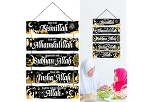 TZEKING Holz Anhänger Ornament Ramadan,Eid Anhänger Hängendes,Ramadan Kareem Holz Hängedeko,Ramadan Mubarak Dekoration,Eid Anhänger Holztafeln zum Aufhängen,für Wand,Fenster,Tür,Zuhause,Festival,Party