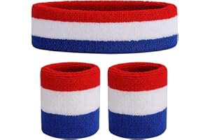 ONUPGO Lot de 1 Bandeau de Sport en Coton pour Enfant (1 Bandeau + 2 Poignets)