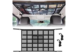 ZEXUPORIUM Filet Rangement Voiture 90cmx65cm, Multifonctionnel Filet Voiture Rangement avec 2 Crochet de Siège Auto, Filet de Rangement Camping Car, Organiseur Voiture, Camping Accessoires pour SUV, Jeep, Van