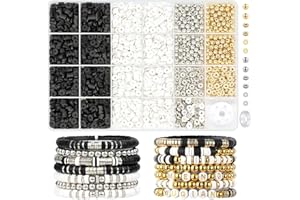 Belugsin Perline per Braccialetti 3000 Pezzi Perle di Argilla Polimerica Perline Piatte Rotonde di Argilla Polimerica per Bigiotteria Fai da Te Collane Braccialetti, orecchini