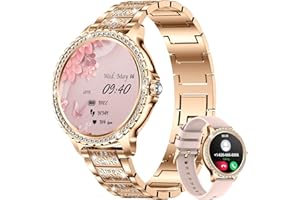 BANGWEI Smartwatch Donna con Chiamate Bluetooth,20 Modalità Sportive Smart Watch con Cardiofrequenzimetro Sonno,Notifiche Messaggi,1.32"Diamante IP67 Orologio Smartwatch Donna per Android iOS Oro Rosa