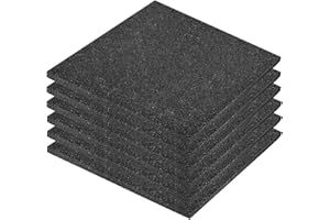 Festnight Losetas de Goma Protección de Caídas, Resistente al Impacto 6 Unidades 50x50x3cm Negro