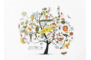 Half a Donkey Drzewo Australii - duży bawełniany ręcznik do herbaty