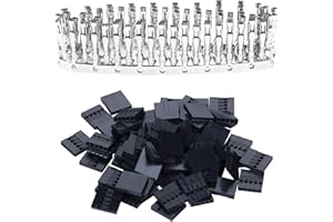 Pzsmocn 50 Sets per Dupont 2,54 mm Passo 5 Pin Femmina Adattatore Connettore Cavo Accessori. 300 Pezzi 2,54 mm Pitch 5 Pin Adattatore Femmina Terminale Presa a Conchiglia, Kit Pin a Crimpare.