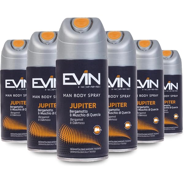 EVIN HOMME Deodorant Spray Ingwer & Labdanum – 24h Schutz, 6er Pack