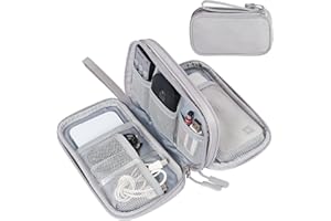 Simpolor Kabeltasche, Doppelte Schichte Elektronik Organizer Tasche für Kabel,Travel Kabel Organizer Elektronische Zubehör Case für Kabel, Powerbank, USB-Laufwerk, Ladegerät, Maus, SD Karten -Grau