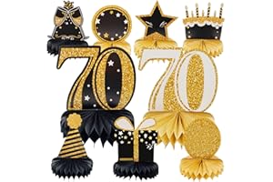 Hossom 70. Geburtstag Männer Frauen 9 Stück Geburtstag Dekoration Bienenwabe Mittelstück Tischdeko Geburtstag, 70 Geburtstag Deko, 70 Geburtstag Party Deko Für Frauen Und Mann